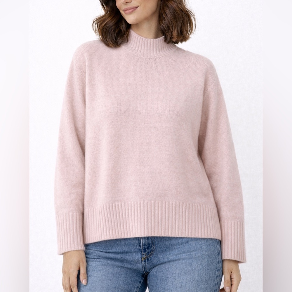 ONE‎ GRAY DAY 100% Cashmere Blush Pink Sweater Oversized Medium Boxy Soft Luxury